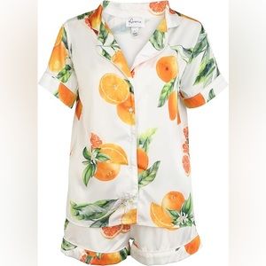 NWT Averie Oranges Pajama Set Size Small